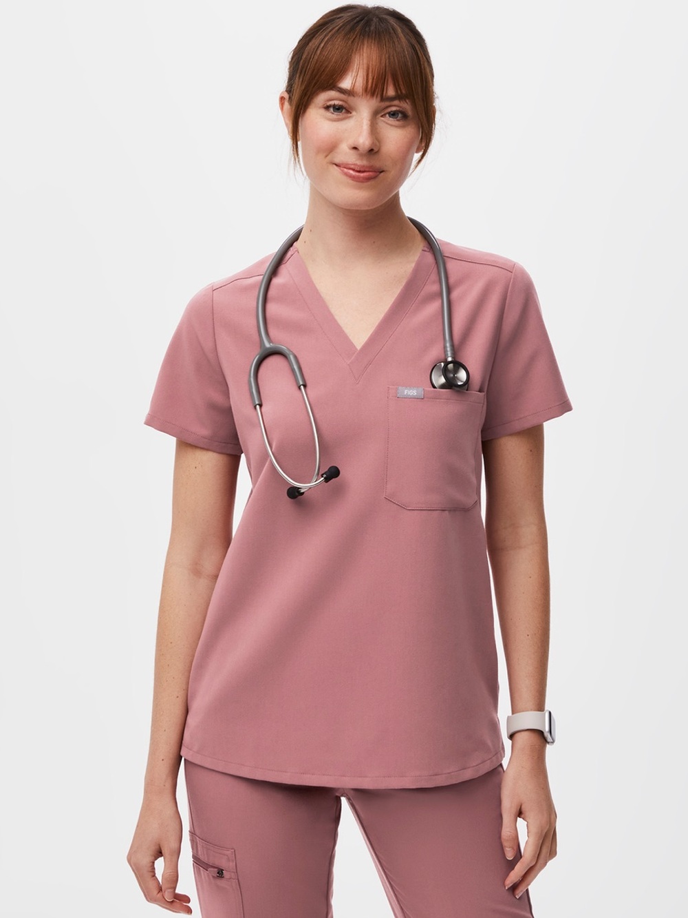 EUC - Figs - Catarina Scrub Top - Size XXS - Color Mauve.